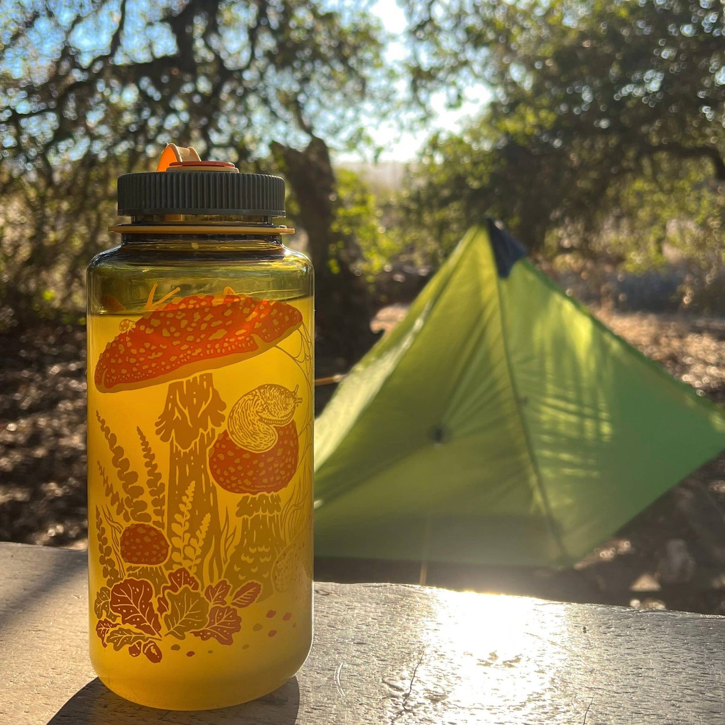 Toad & Mushrooms, 32oz Wide Mouth Nalgene Water Bottle