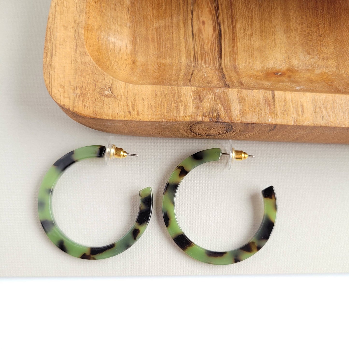 Camy Hoops - Olive Tortoise // Earrings, Jewelry, Gifts, Fall