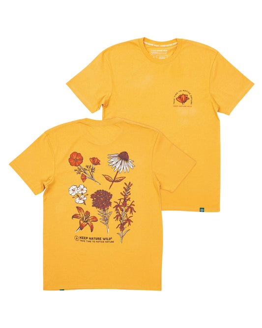 Nature Study Wildflowers Unisex Tee | Mustard