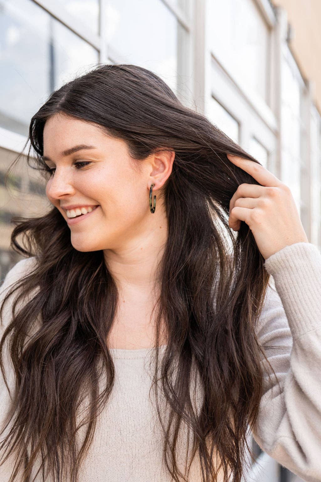Camy Hoops - Olive Tortoise // Earrings, Jewelry, Gifts, Fall