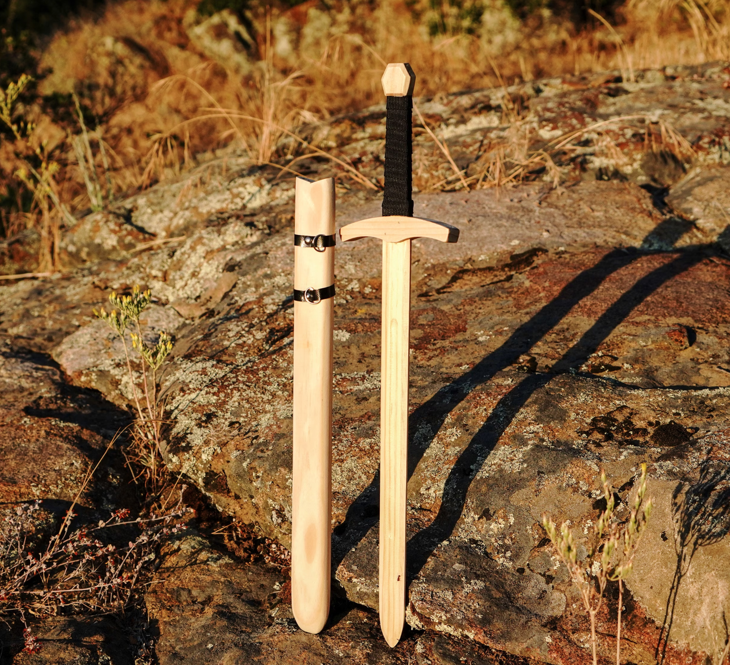 Wooden Toy Sword with Sheath - No Finish - Color or Stain Yo: Single / No Personalization