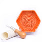 Carrot Orange 3 Piece Set: Ceramic Grater, Peeler, Brush