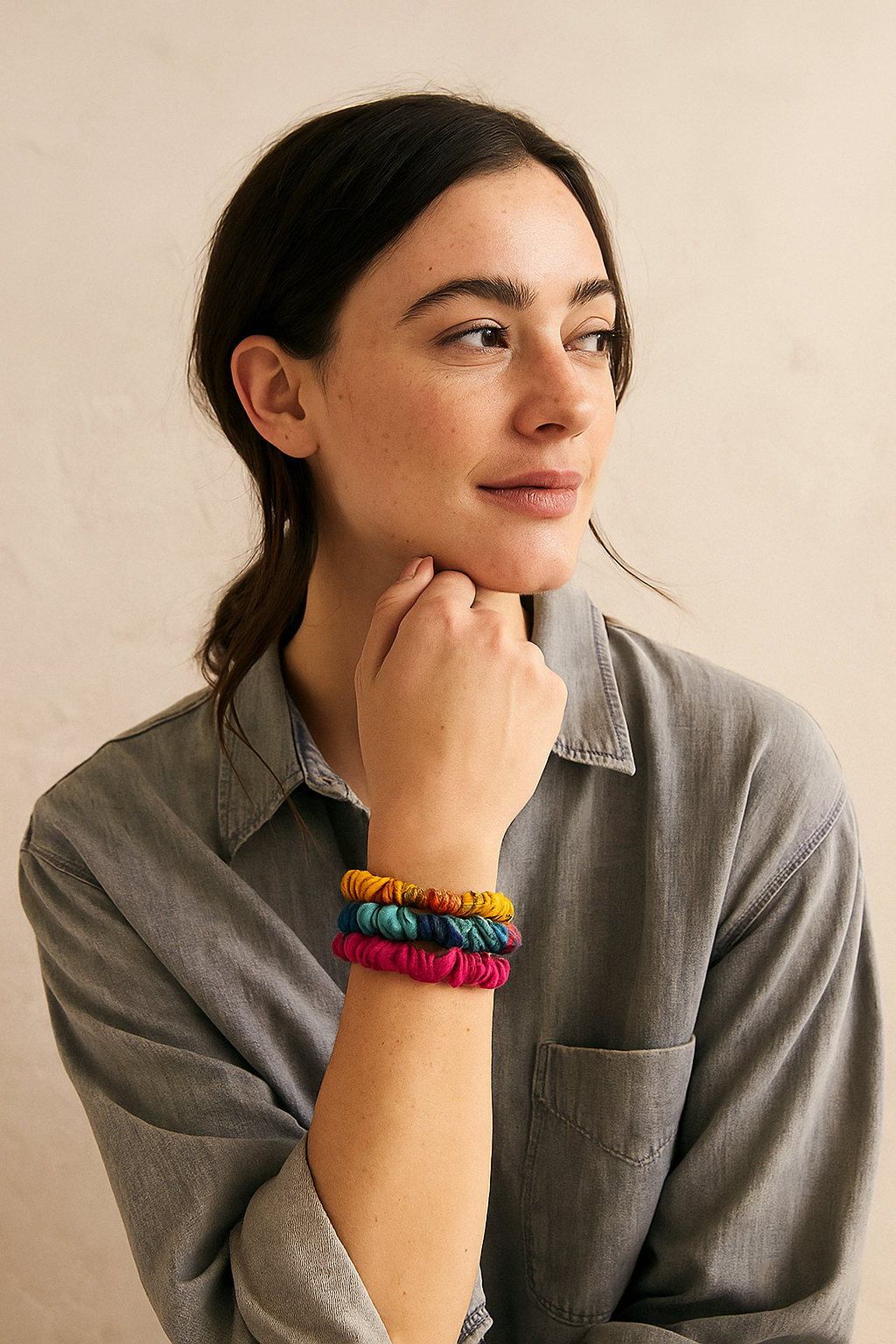 Priya Multi-Use Scrunchie/Bracelet - Set of 3 Assorted