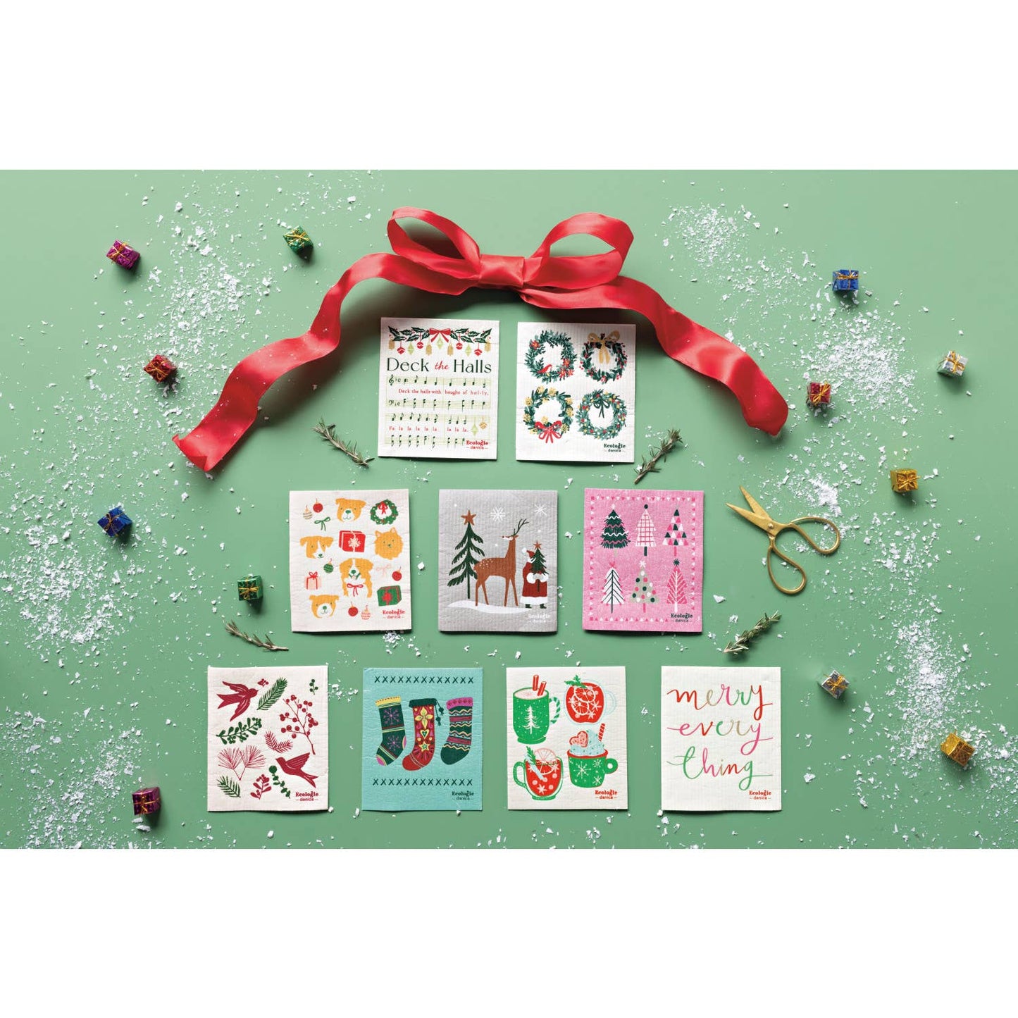 Glitzmas Christmas Swedish Dishcloth