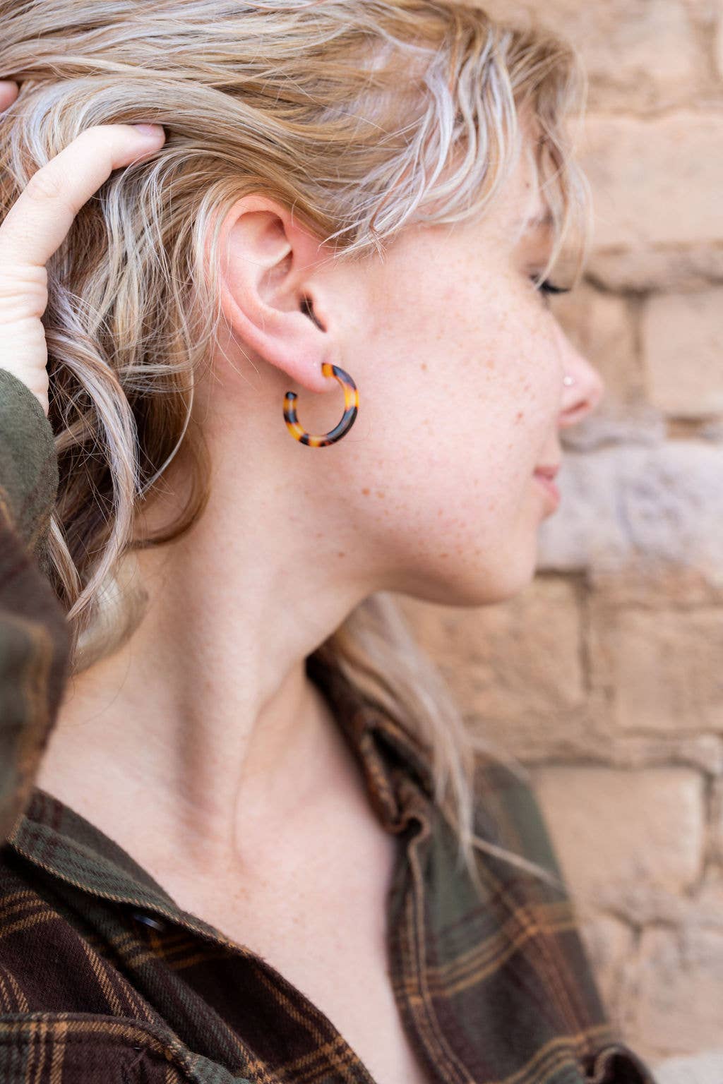 Cam Mini Hoops - Tortoise //  Earrings, Jewelry, Fall