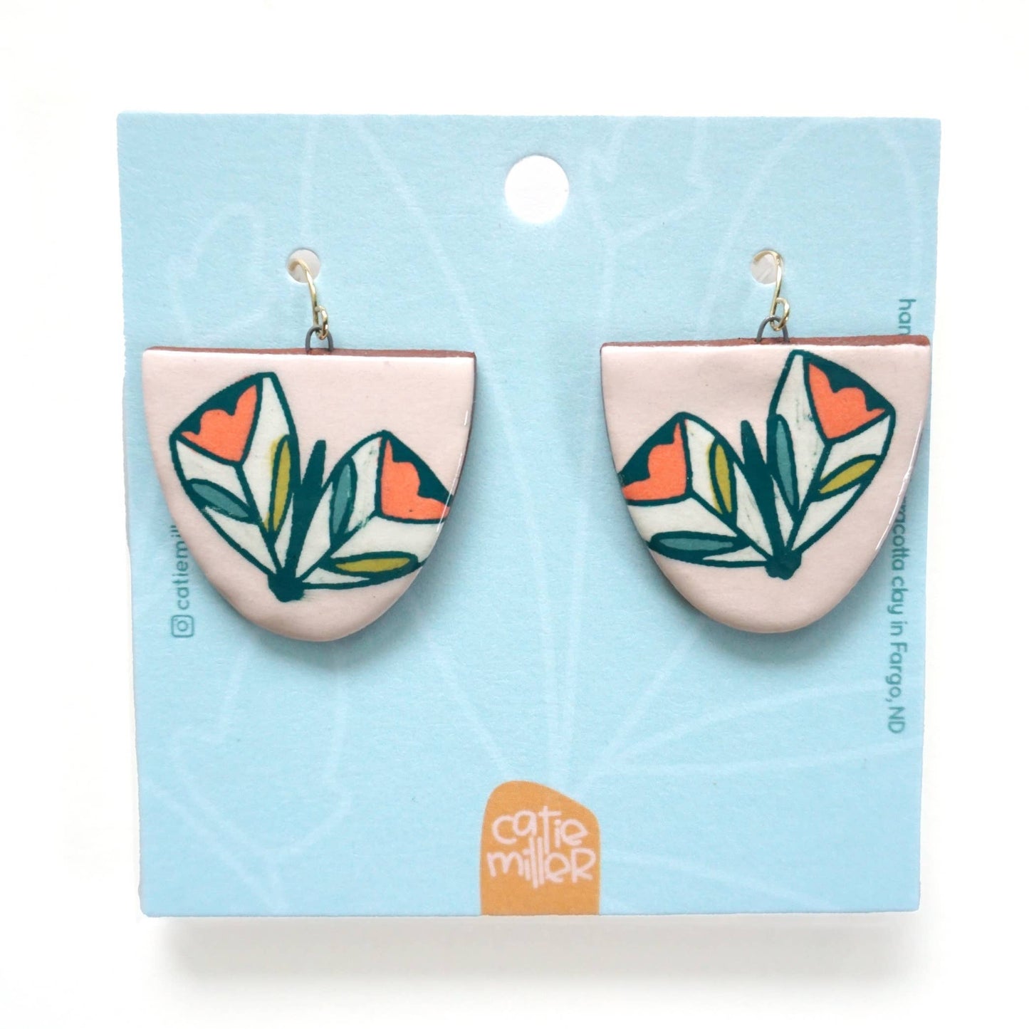 Pink Moth Dangle Earrings - Wholesale