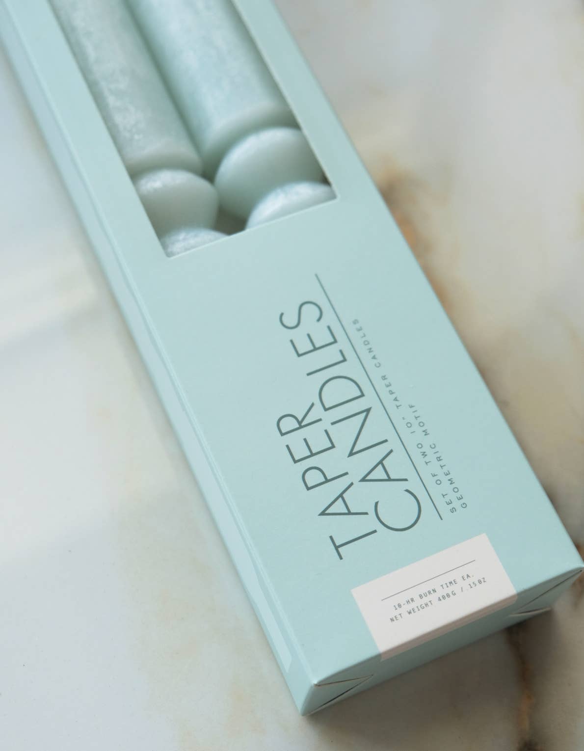 Geometric Taper Candles | Ice Blue