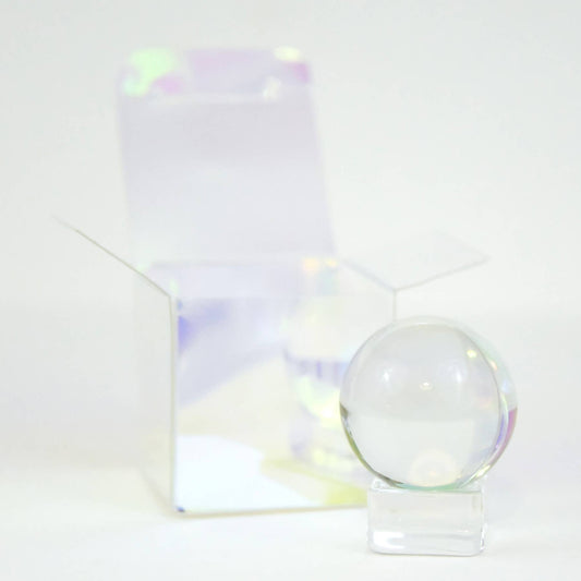 Glass 2" Crystal Ball w/ Gazing Instructions & Blank Paper