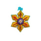 Colorful Pointed Snowflake Embroidered Christmas Ornament, 12pk