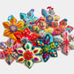Colorful Pointed Snowflake Embroidered Christmas Ornament, 12pk