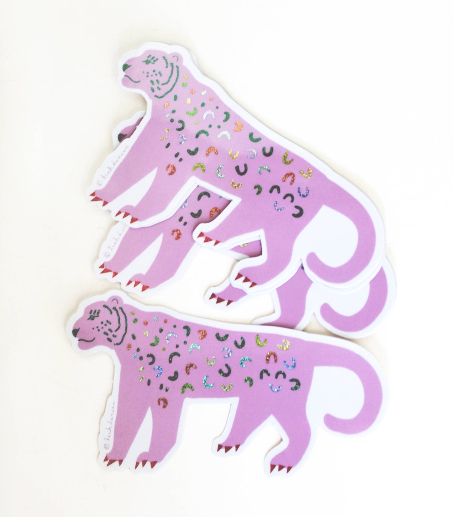 Jaguar Vinyl Glitter Sticker