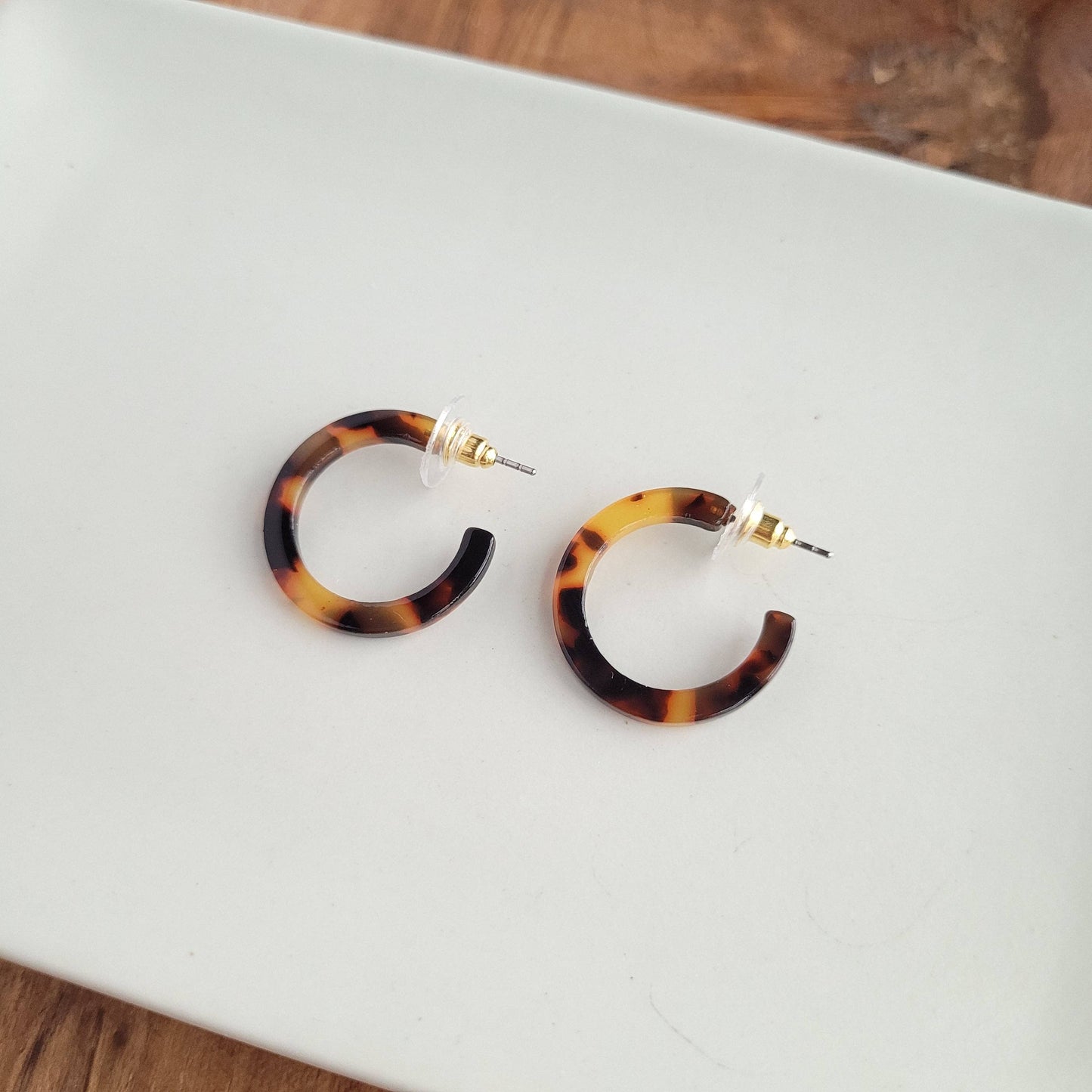 Cam Mini Hoops - Tortoise //  Earrings, Jewelry, Fall
