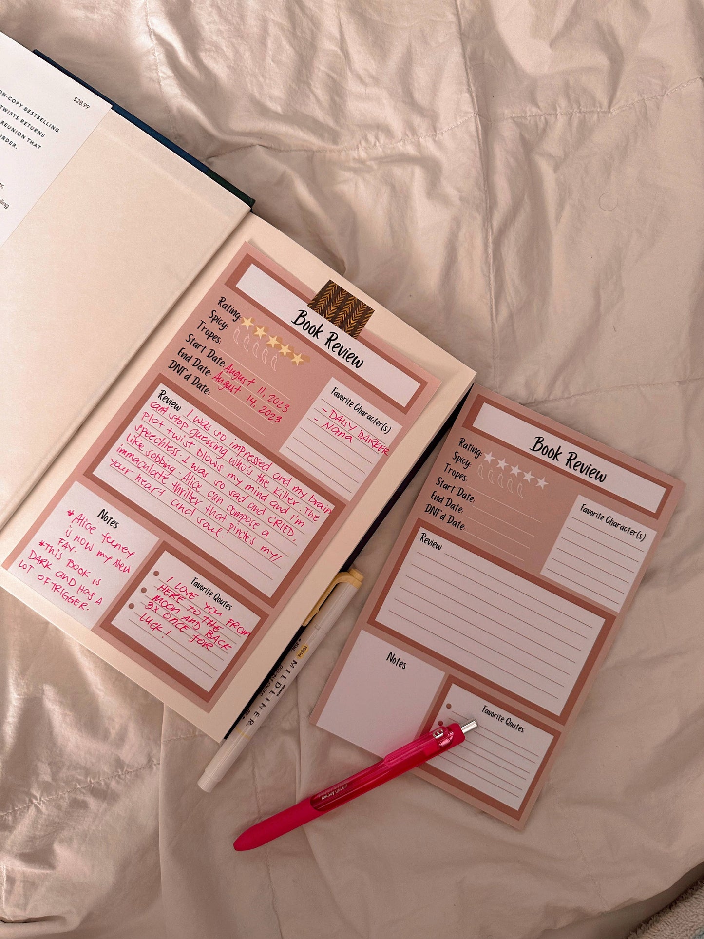 Book Review Notepad | 5”x7.5" | Reader Stationery