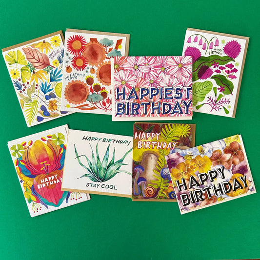 Bright Floral Birthday Card