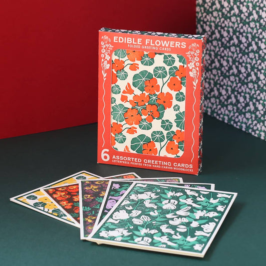 Edible Flowers Assorted Letterpress Cards Set