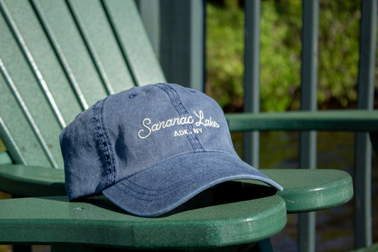 Saranac Lake Ball Cap - Script Font