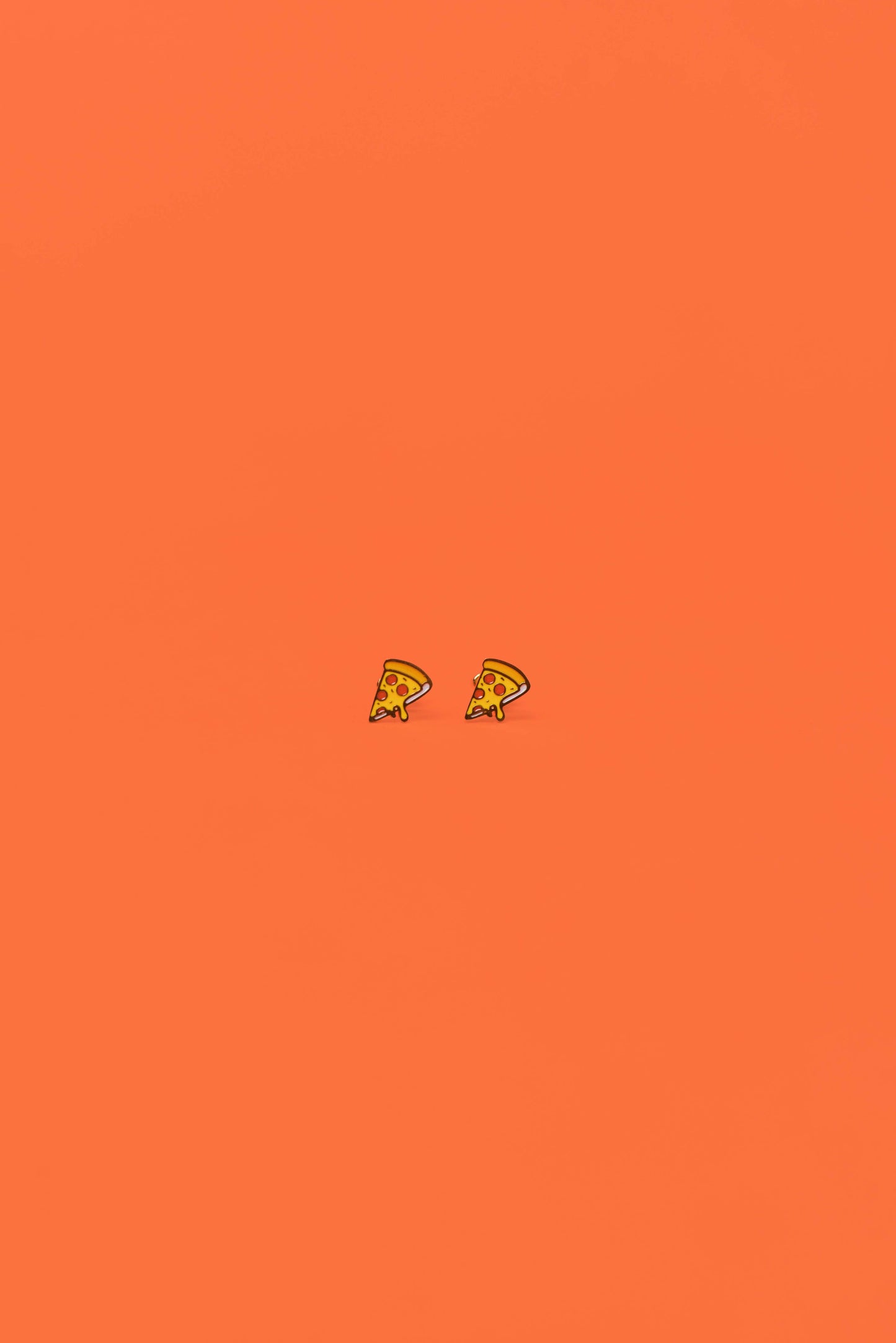 Pizza Enamel Flat Back Kids Earrings