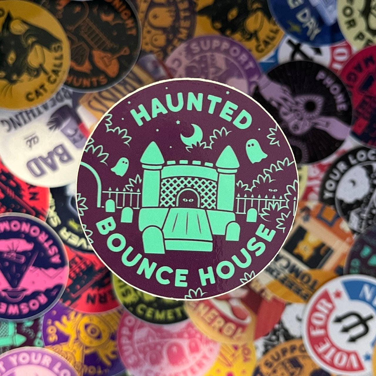 Haunted Bounce House Sticker