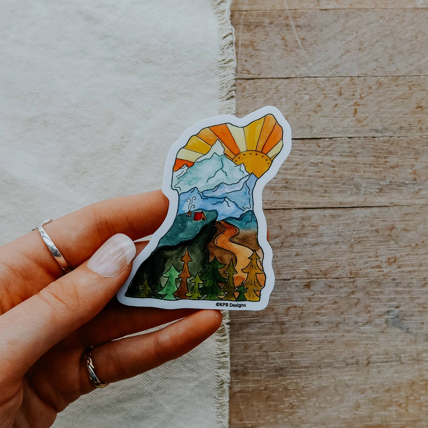 Dog Mountain Vinyl Sticker (3x3in)