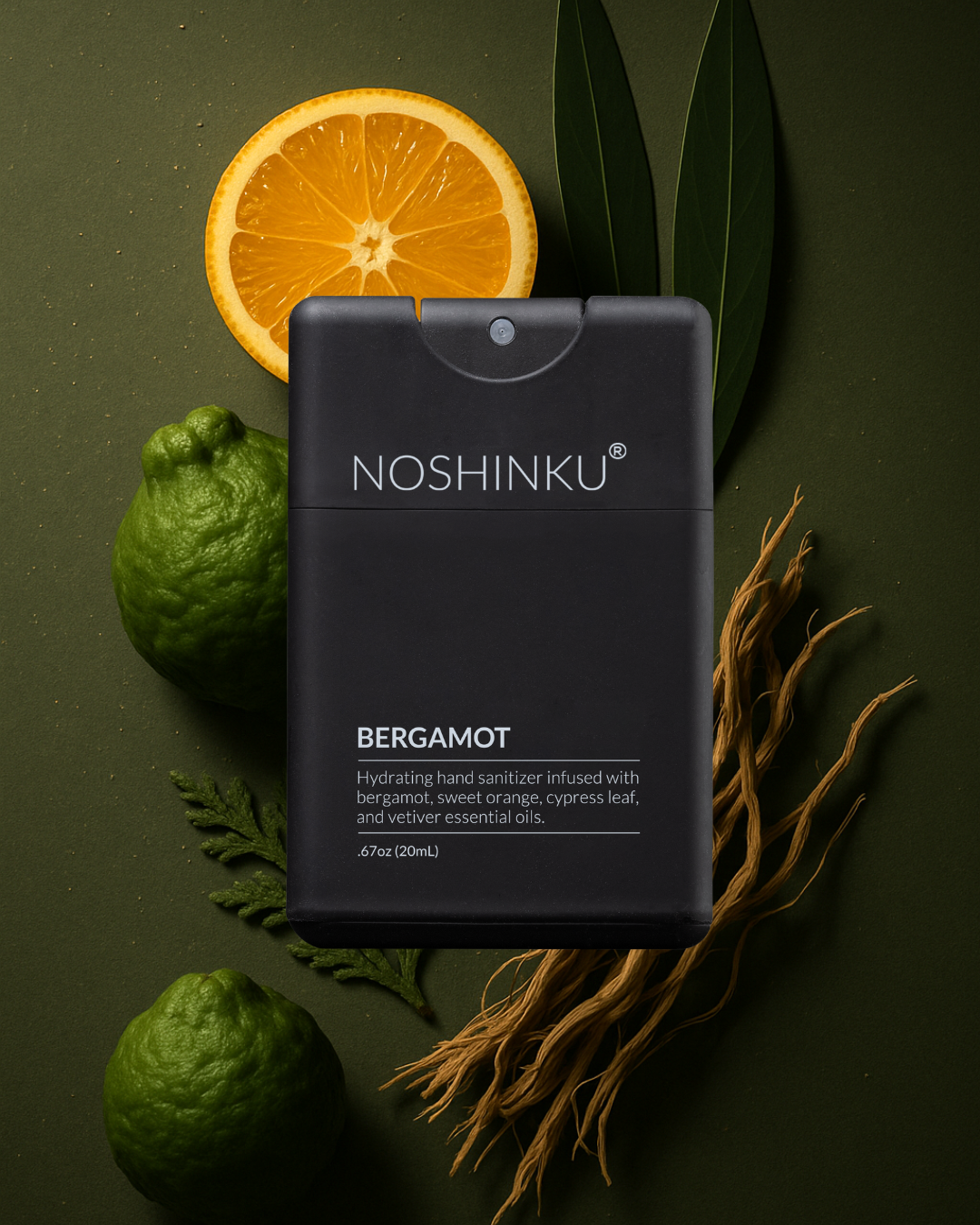 REFILLABLE Bergamot Ultra-Moisturizing Pocket Hand Sanitizer
