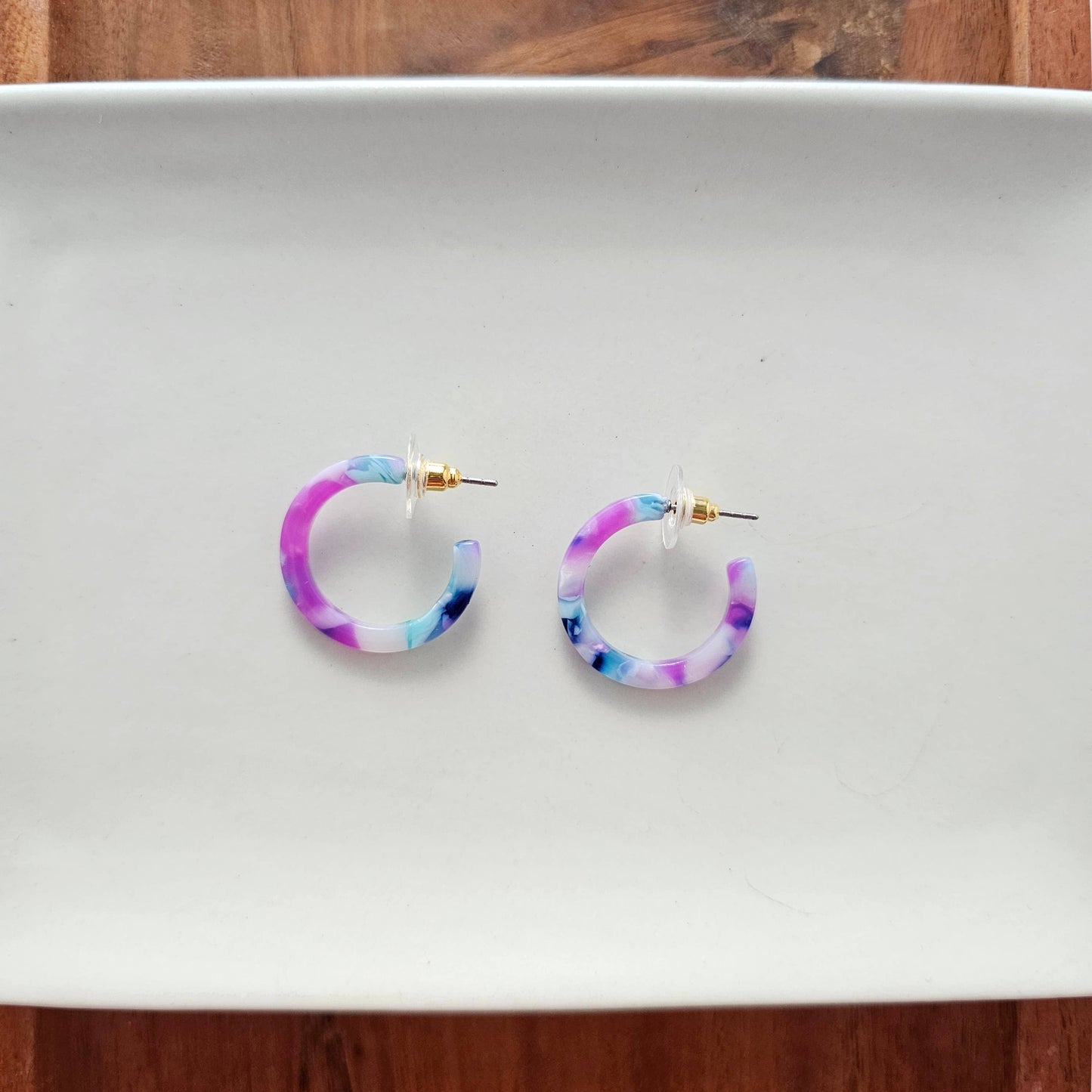 Cam Mini Hoops - Purple Party // Earrings, Jewelry, Gifts