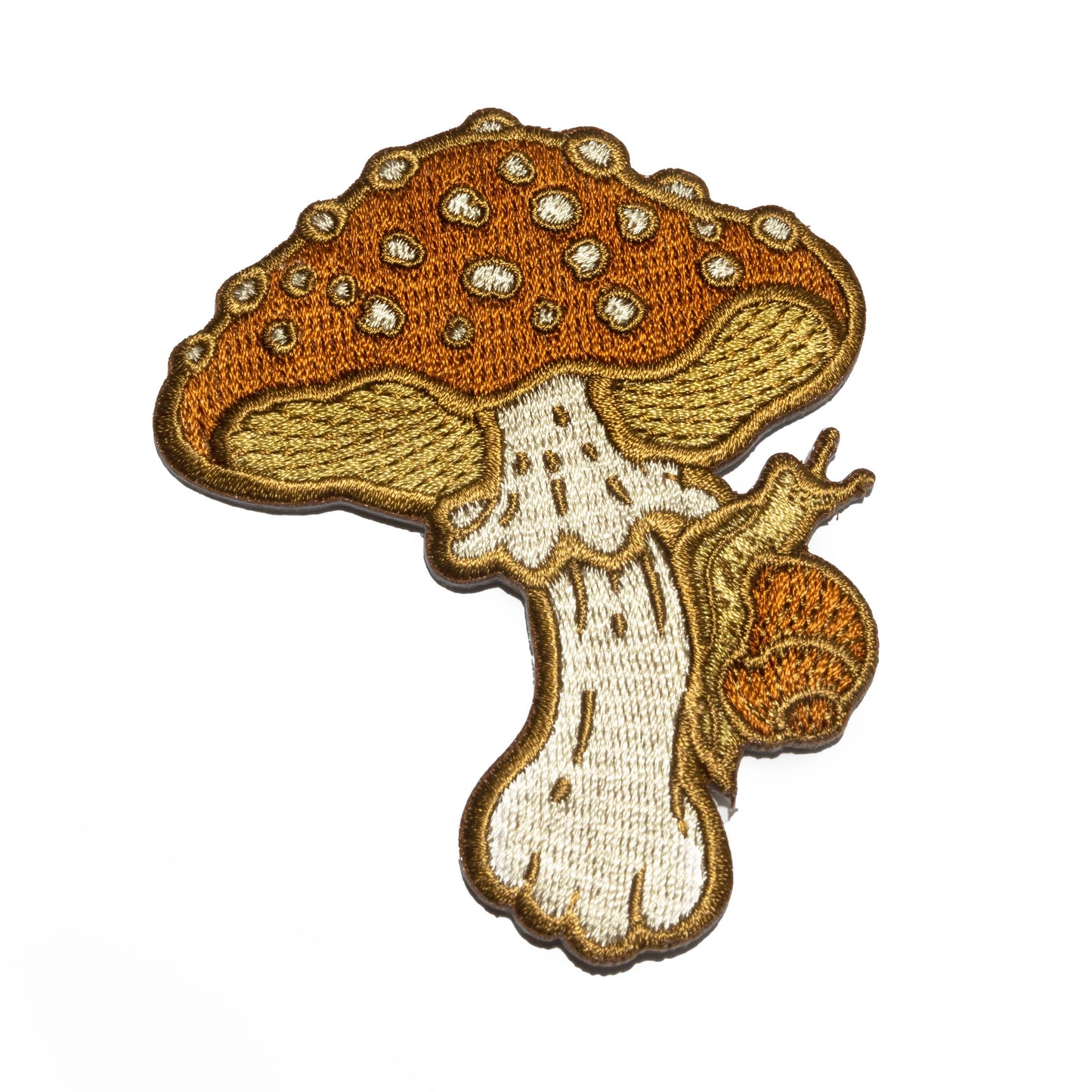 Mushroom and Snail Embroidered Patch, Iron on Patch