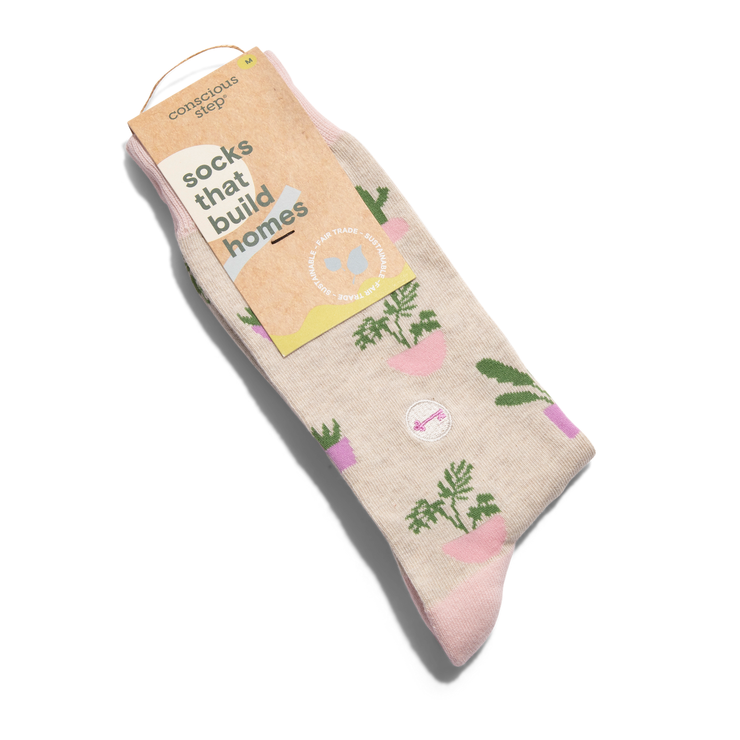 Socks that Build Homes (Pink Houseplants): Medium