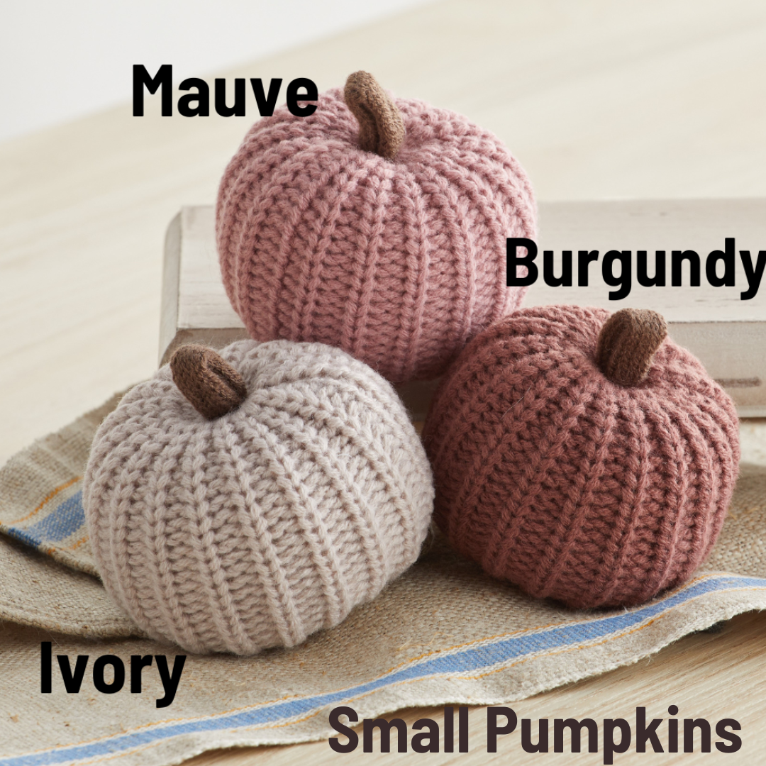 Colorful Knit Pumpkin Giftables Bowl Filler Tabletop