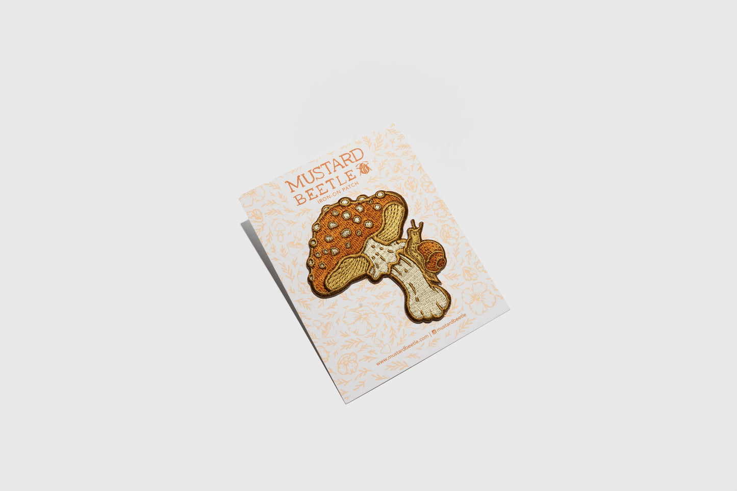 Mushroom and Snail Embroidered Patch, Iron on Patch