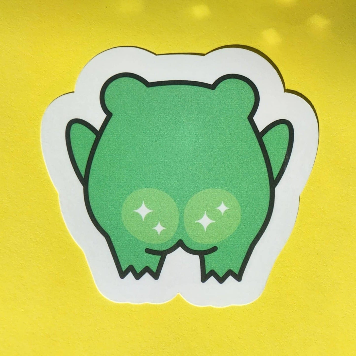 Kawaii frog butt funny cute hilarious sticker toad holograph
