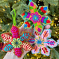 Colorful Pointed Snowflake Embroidered Christmas Ornament, 12pk