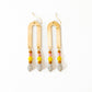 Brass Arch Earrings with Glass Beads • 3 Colors