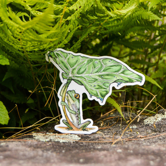 Frog and Leaf Sticker