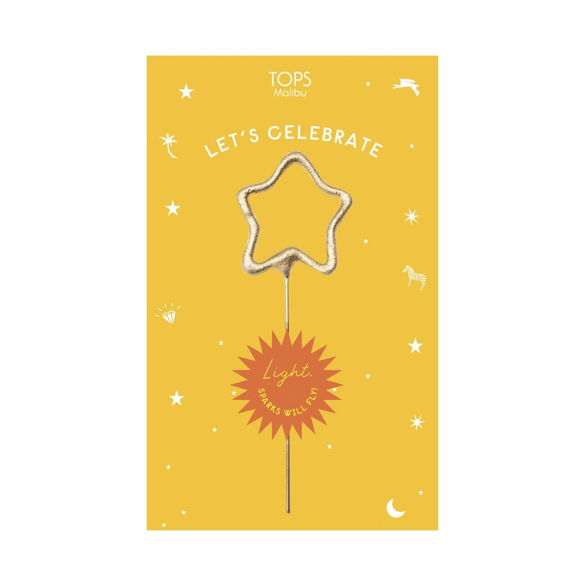 4" Mini Gold Star Sparkler Greeting Card - Celebrate - Asst