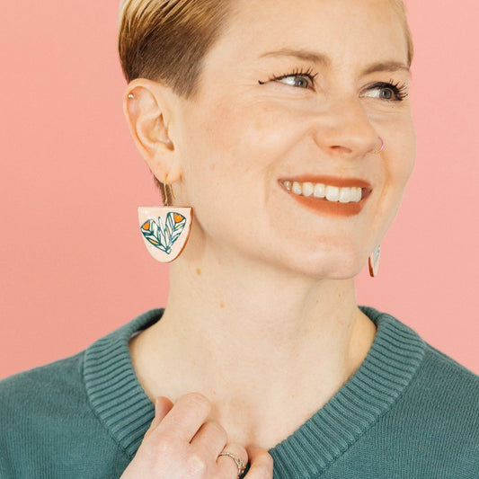 Pink Moth Dangle Earrings - Wholesale