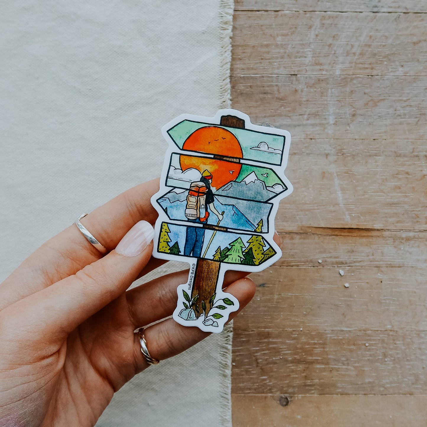 Sign Hiker Vinyl Sticker (3x3in)