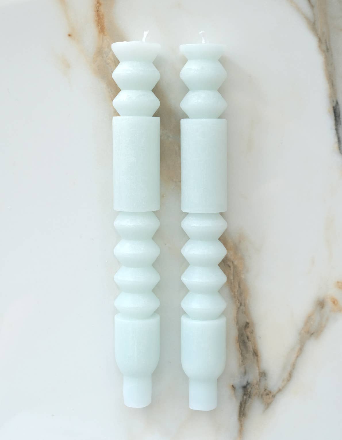 Geometric Taper Candles | Ice Blue