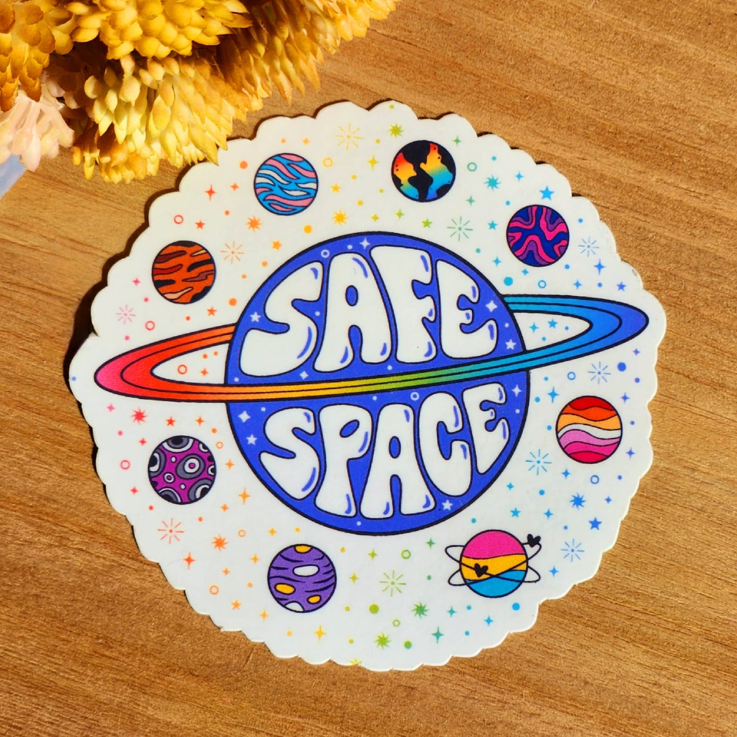 Safe space lgbtq sticker pride ally month hydroflask journal