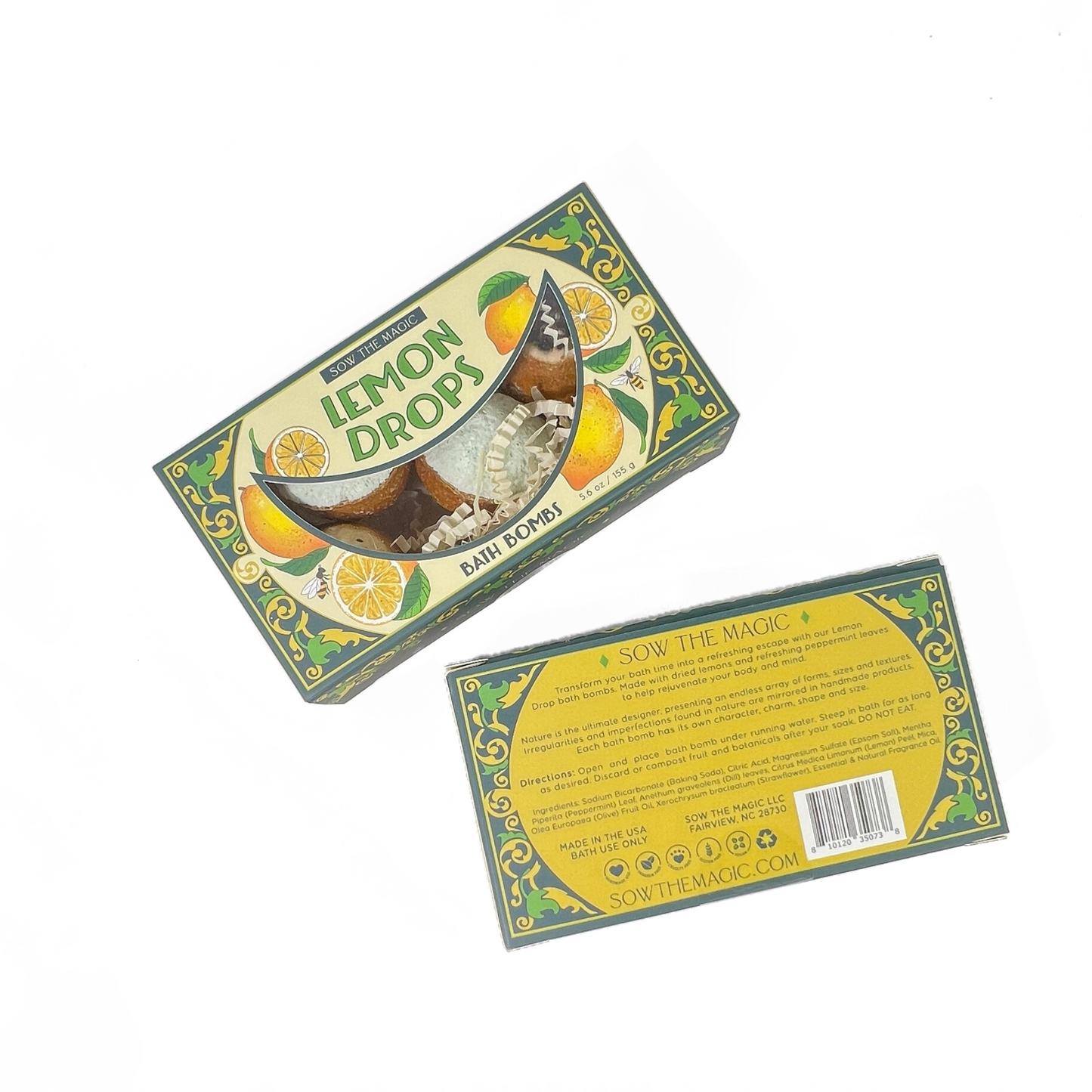 Lemon Drops Bath Bomb Gift Set Made with Citrus + Peppermint