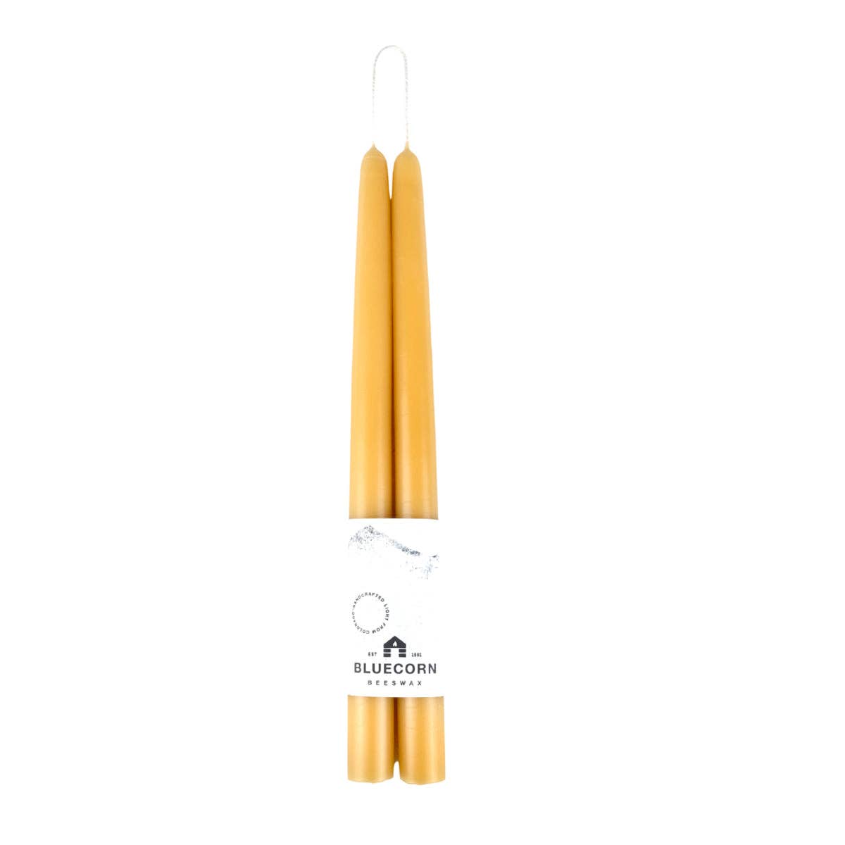 Pair of Hand-Dipped Beeswax Taper Candles