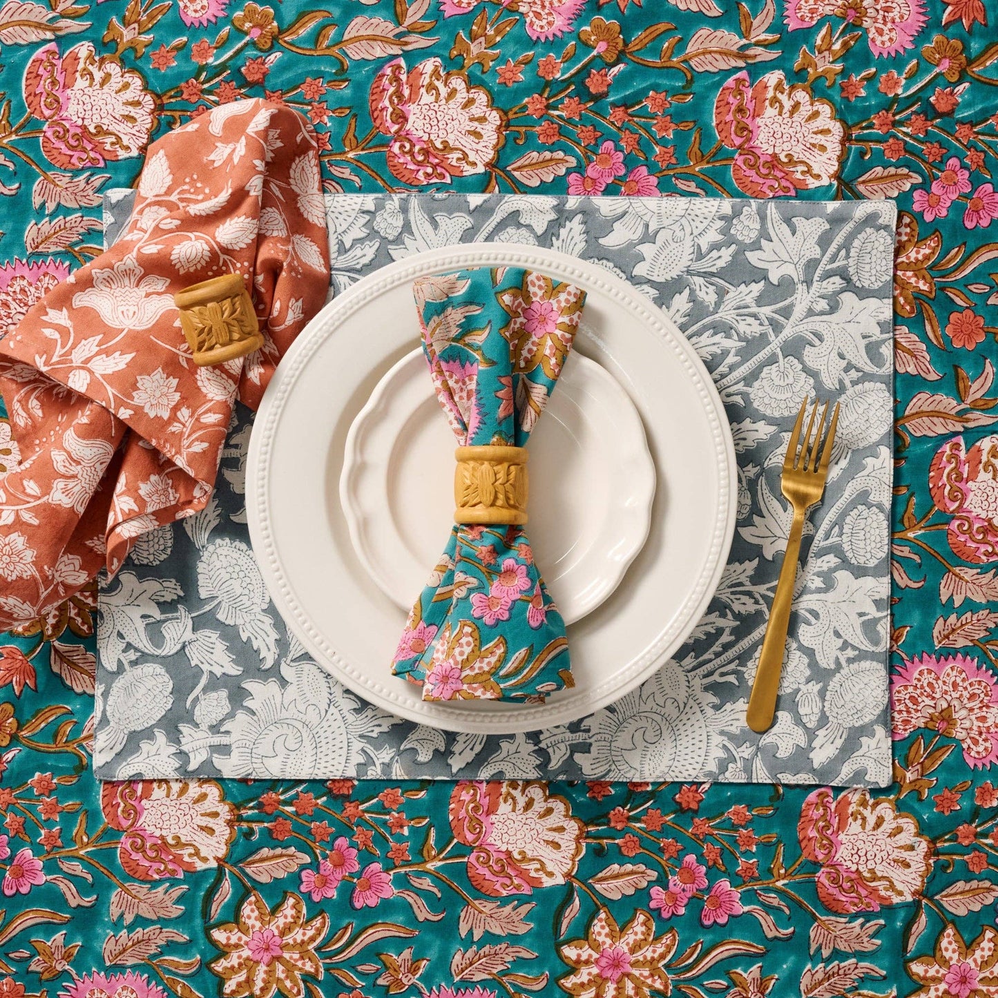 Stabaka Block Print Tablecloth