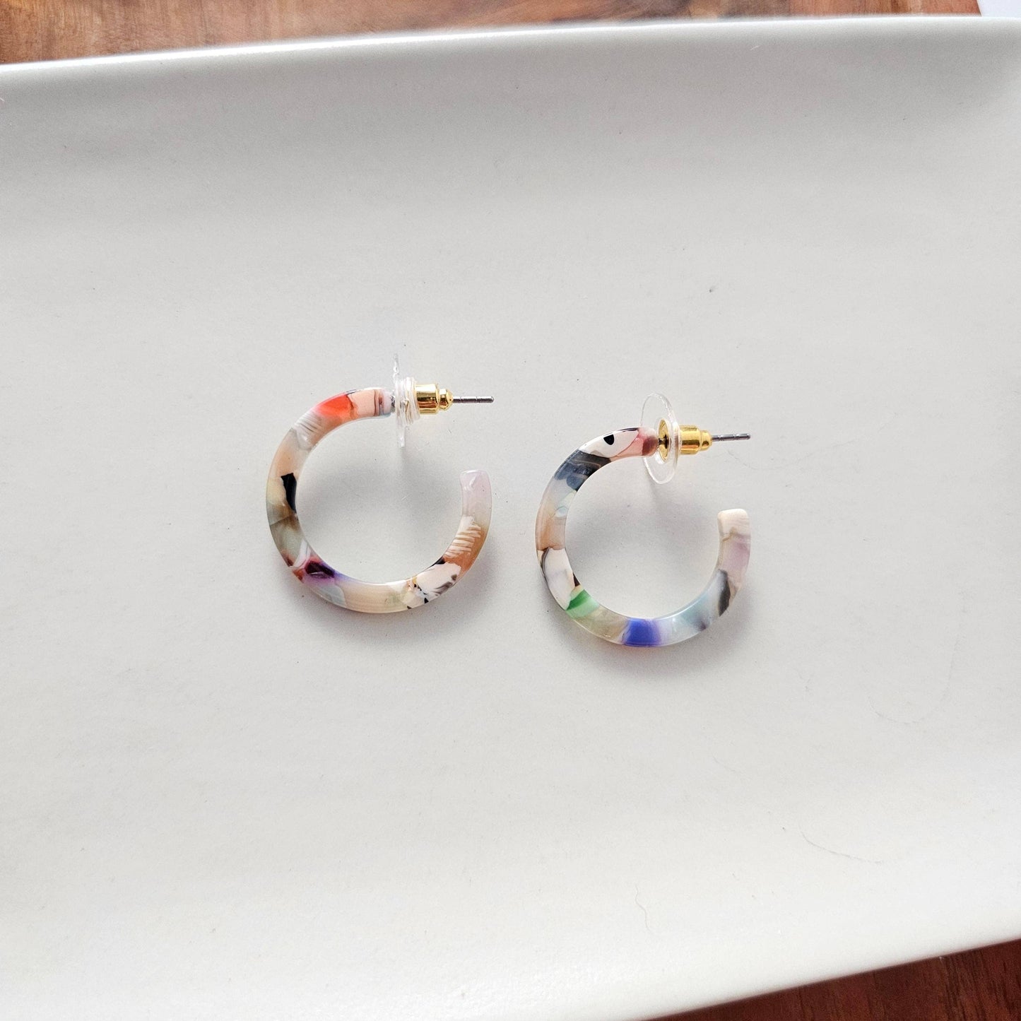 Cam Mini Hoops - Multicolor // Earrings, Gifts, Jewelry, Fall