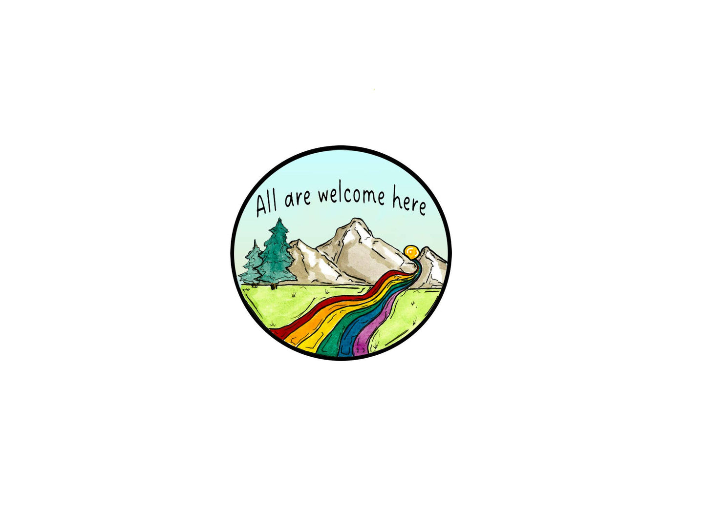 Pride River - All Are Welcome Here Sticker