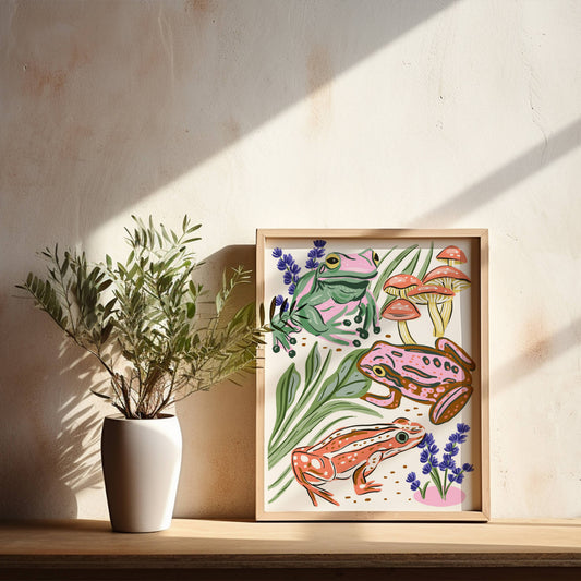 "Forest Frogs" - 8" x 10" Giclée Art Print