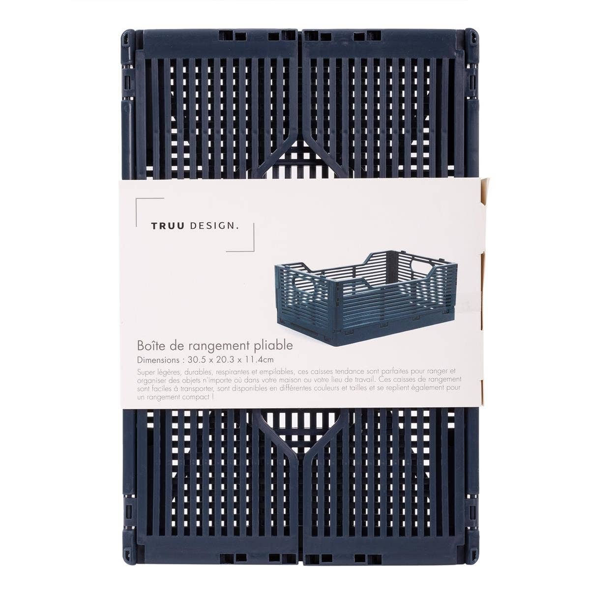 Truu Design Folding Storage Crate, 12x8x4.5",7 colors