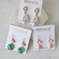 Blush and Green Stone Earrings