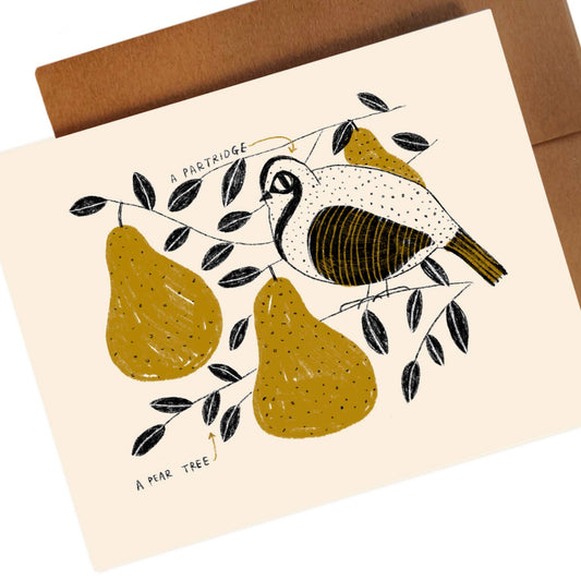 PARTRIDGE IN A PEAR TREE Holiday Greeting Card