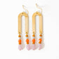 Brass Arch Earrings with Glass Beads • 3 Colors