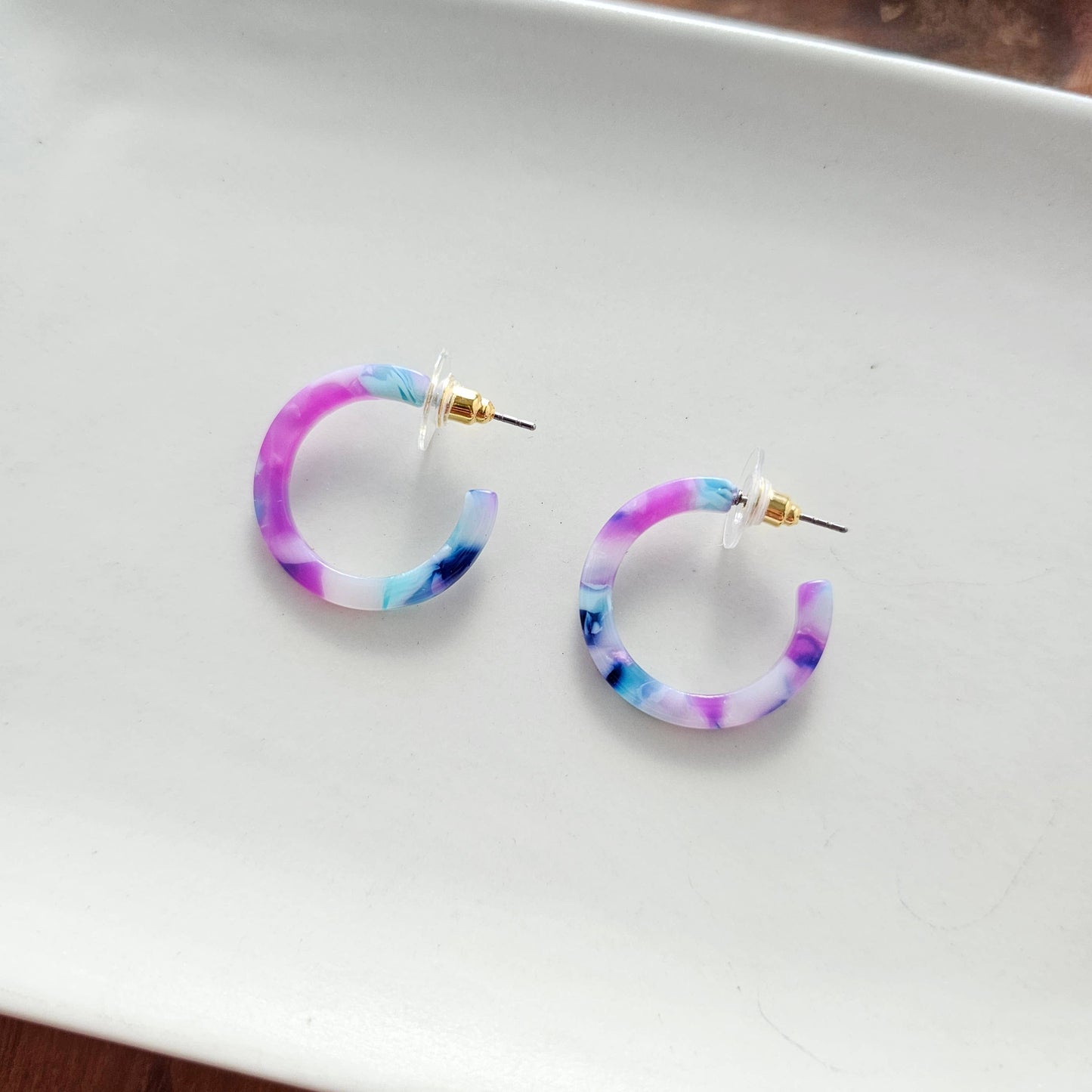 Cam Mini Hoops - Purple Party // Earrings, Jewelry, Gifts