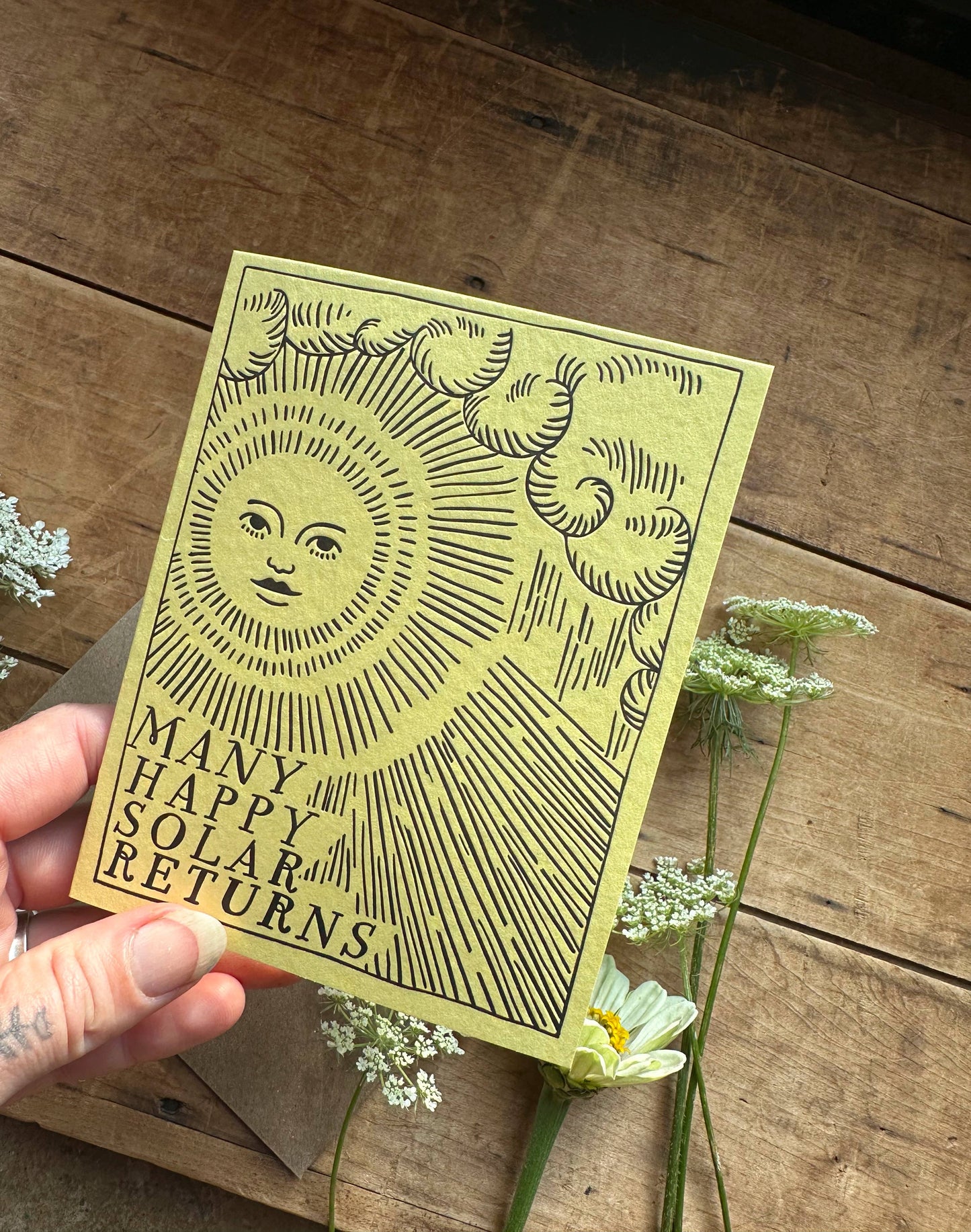 Birthday Solar Return Letterpress Sunshine Card